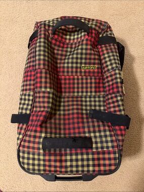 Retro Burton Red, Yellow, Black Plaid Travel Duffel